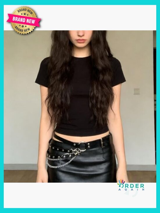 Punk Waist Belt Faux Leather Adjustable Gothic Chain Body Jewelry Accessory main image 4